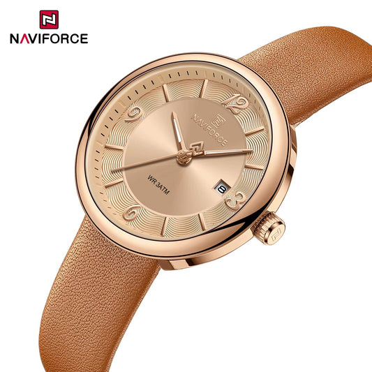 NaviForce NF5076 marrón / oro rosa, vista lateral