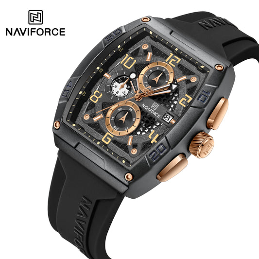 NaviForce NF8052 negro / oro rosa, vista lateral