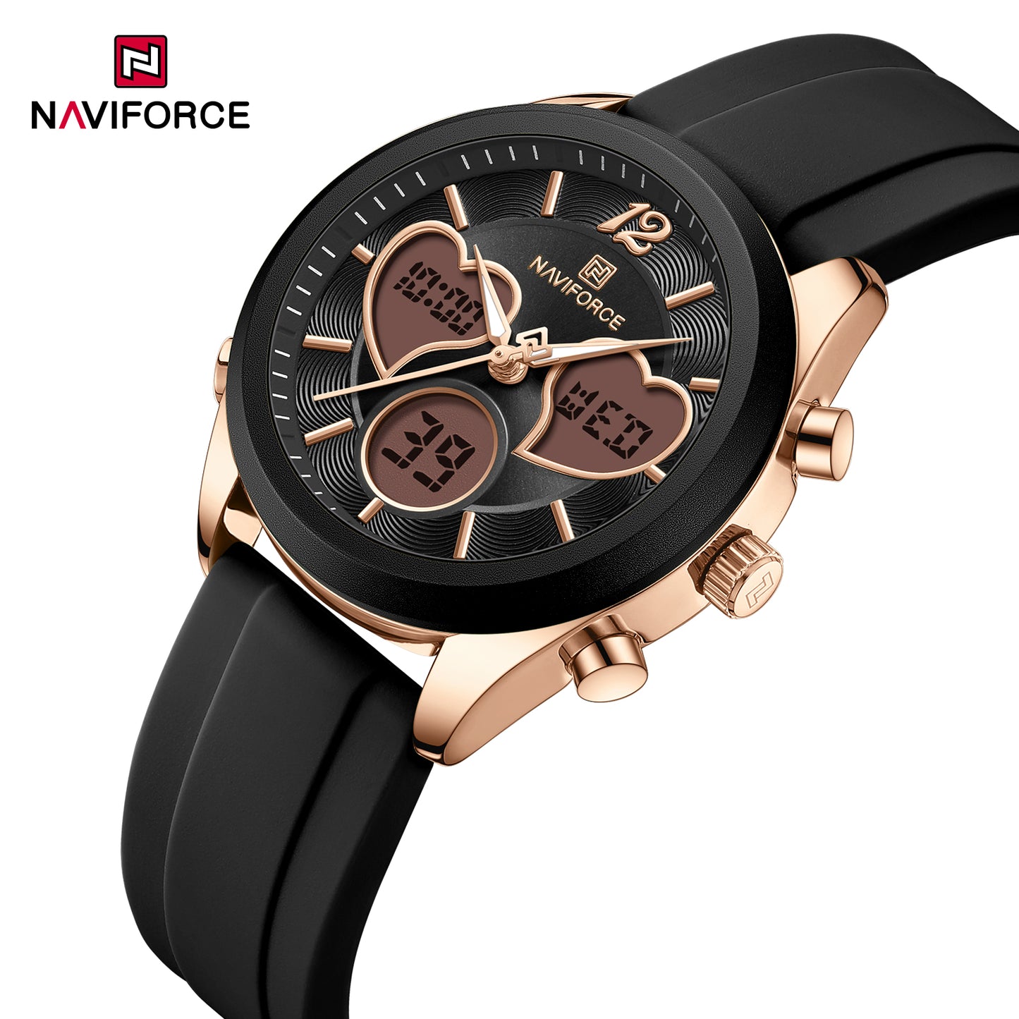 NaviForce NF5045T negro / oro rosa, vista lateral