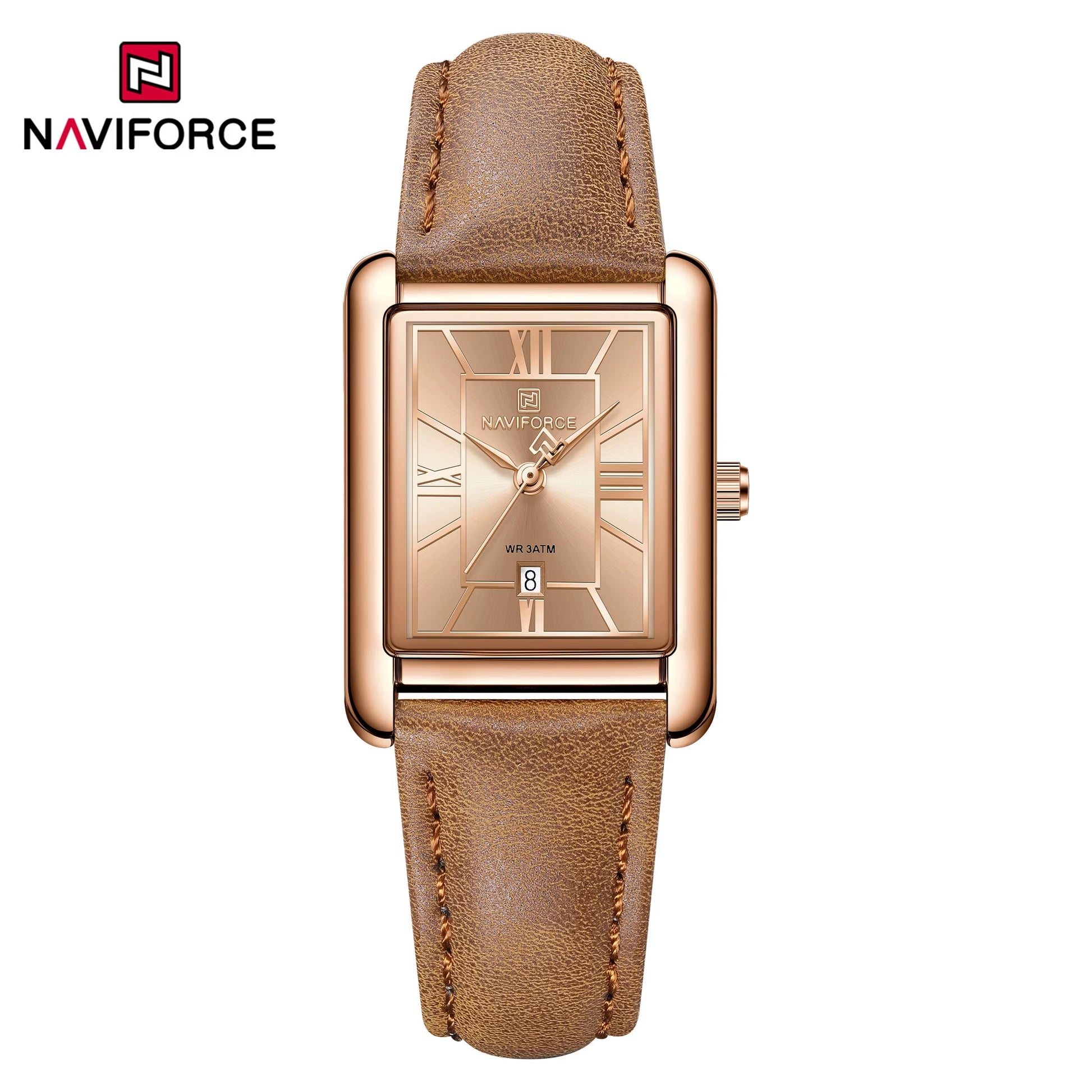 NaviForce NF5074 marrón / oro rosa, vista frontal