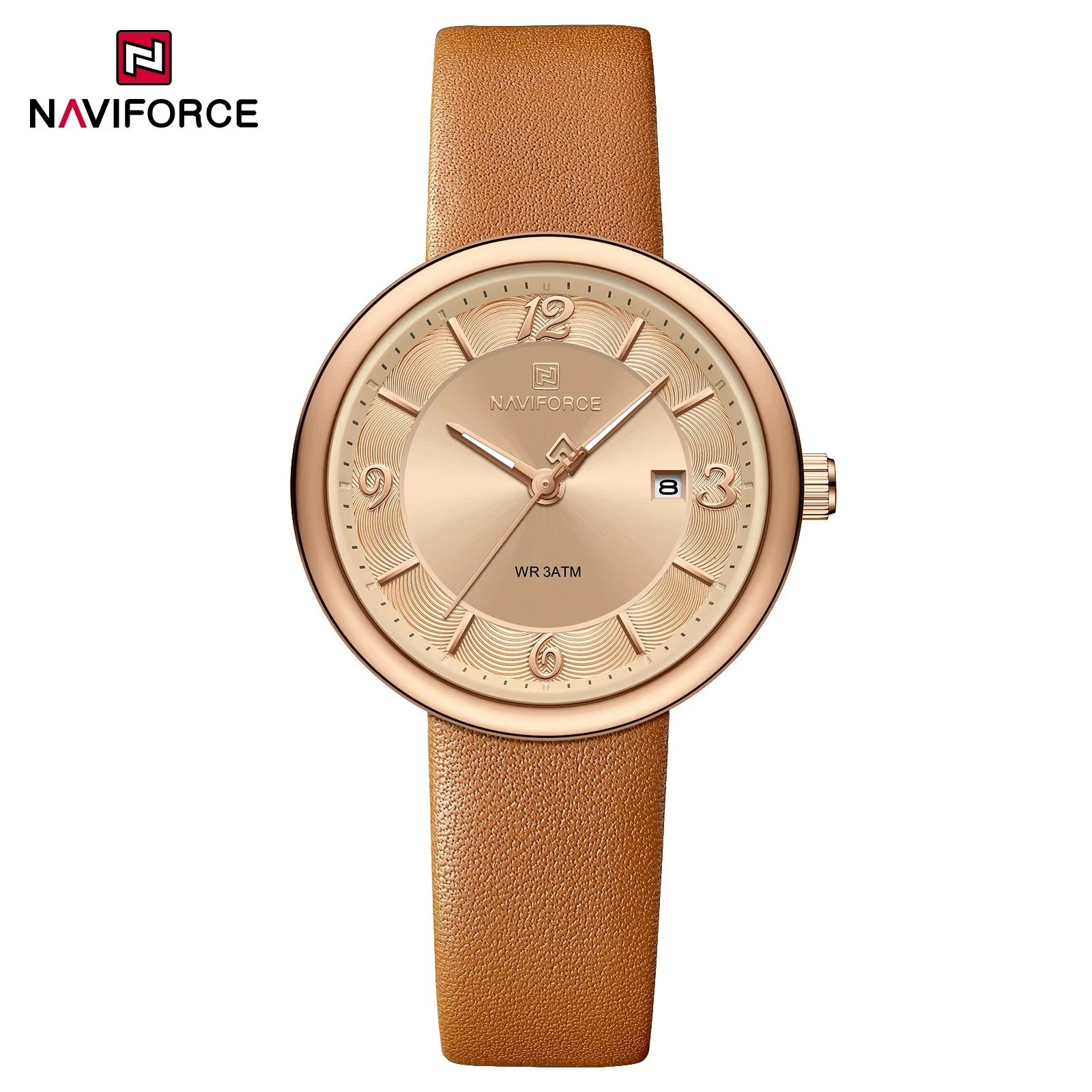 NaviForce NF5076 marrón / oro rosa, vista frontal