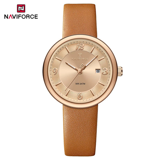 NaviForce NF5076 marrón / oro rosa, vista frontal