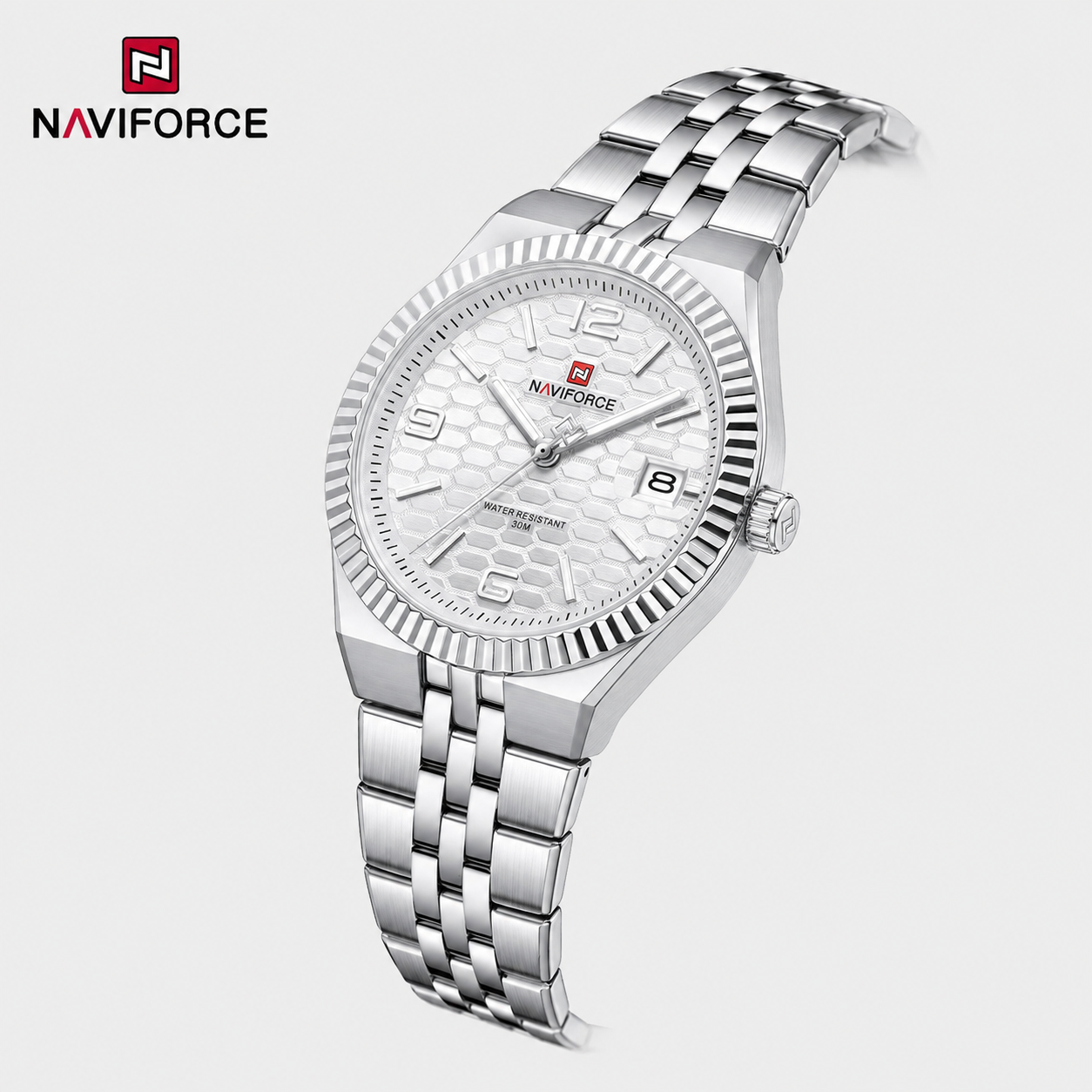 NaviForce NF5079 blanco / acero, vista lateral