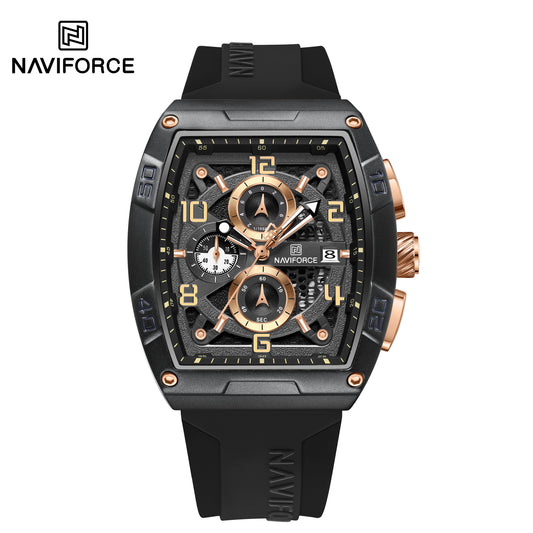 NaviForce NF8052 negro / oro rosa, vista frontal