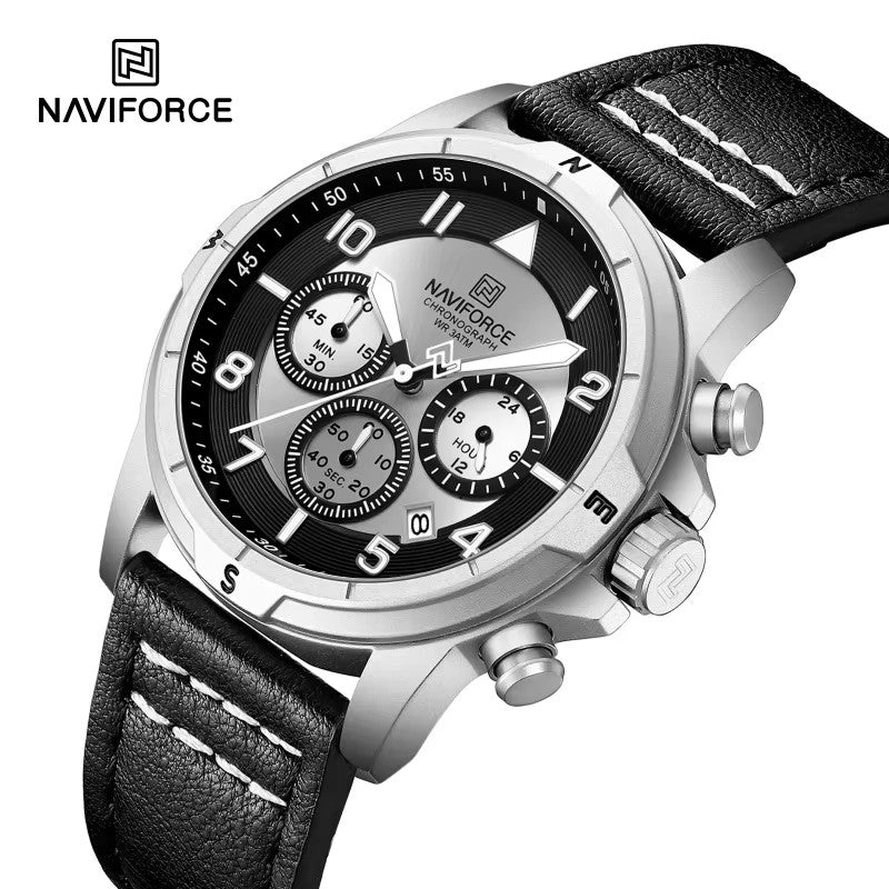 NaviForce NF8077 negro / acero, vista frontal