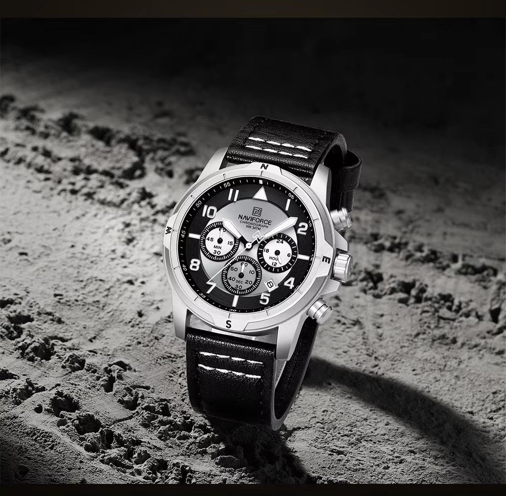 NaviForce NF8077 negro / acero, vista lateral