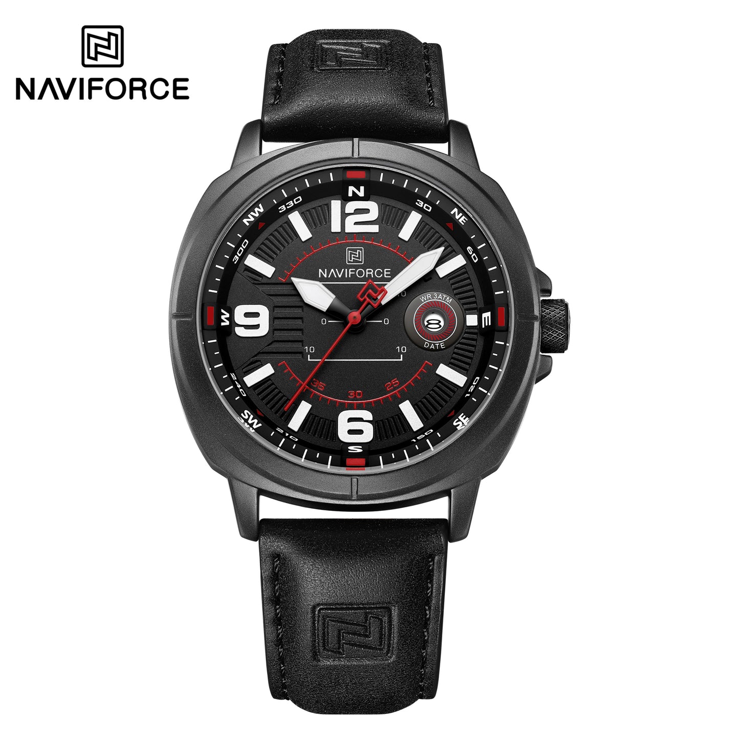 NaviForce NF8078 negro / rojo, vista frontal