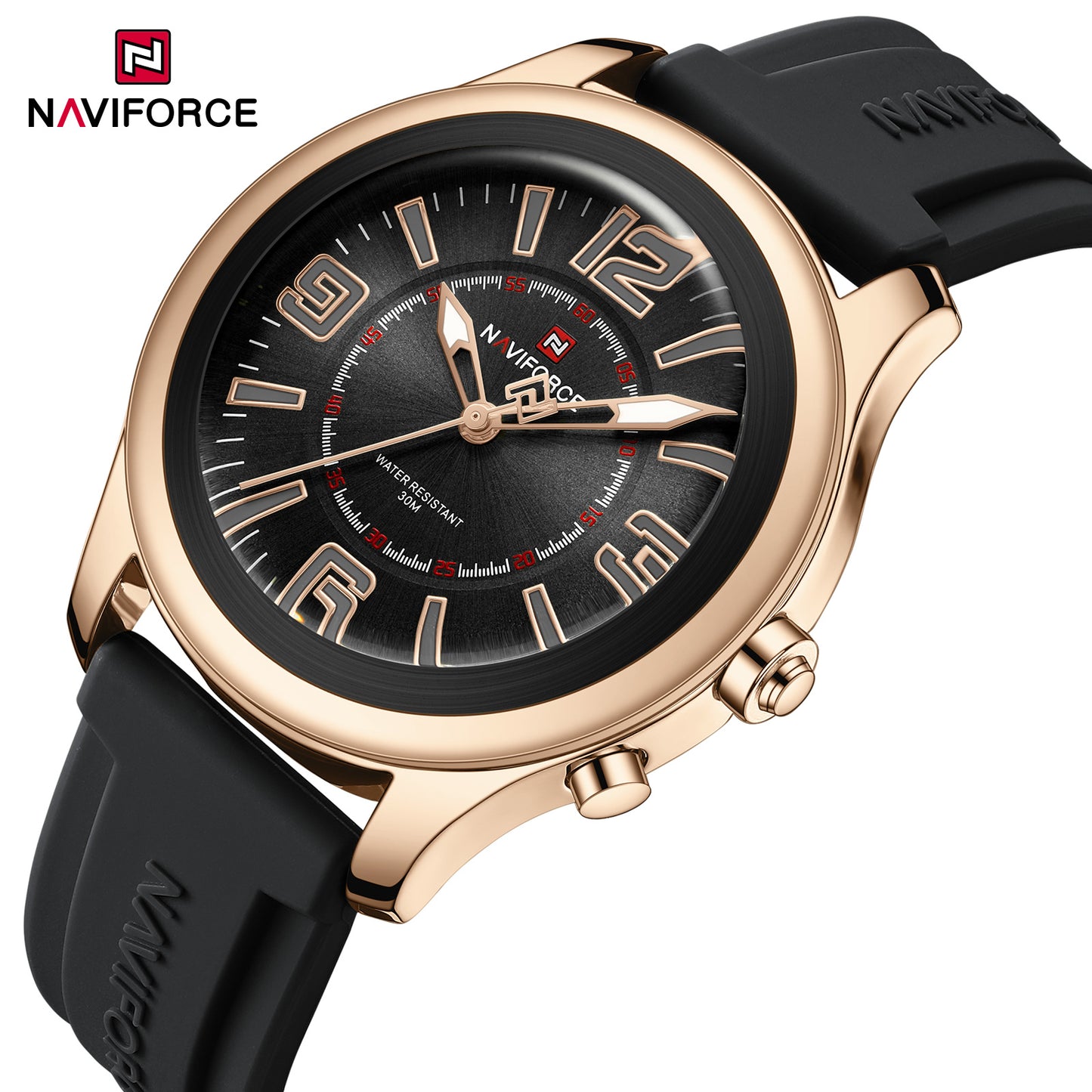 NaviForce NF9256 negro / oro rosa, vista lateral