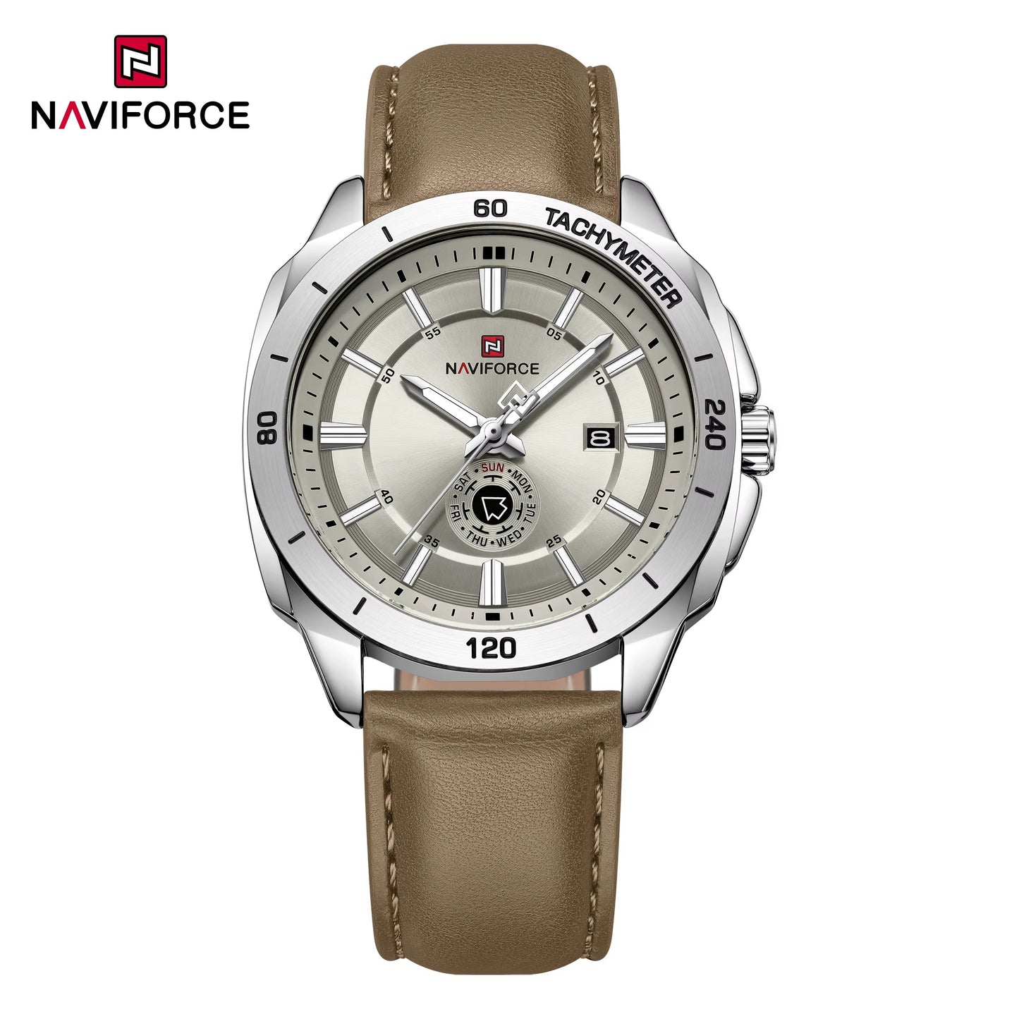 NaviForce NF9269 marrón / acero, vista frontal