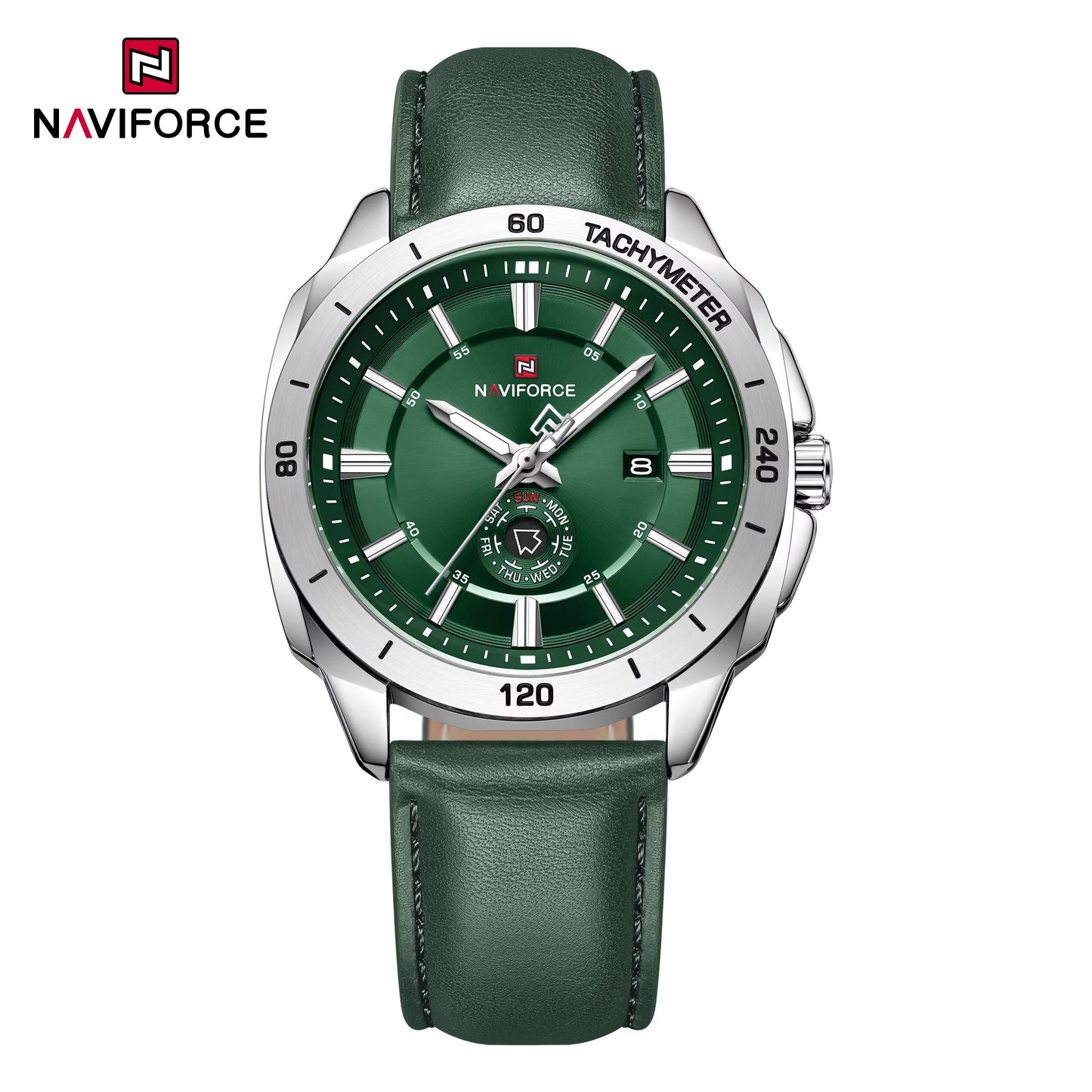 NaviForce NF9269 verde / acero, vista frontal