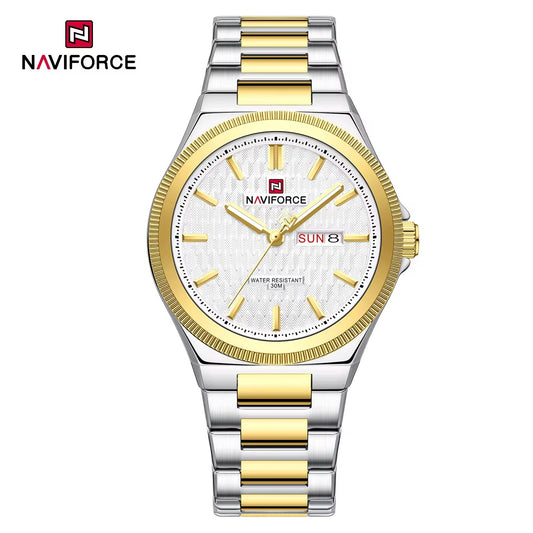NaviForce NF9285 blanco / dorado, vista frontal