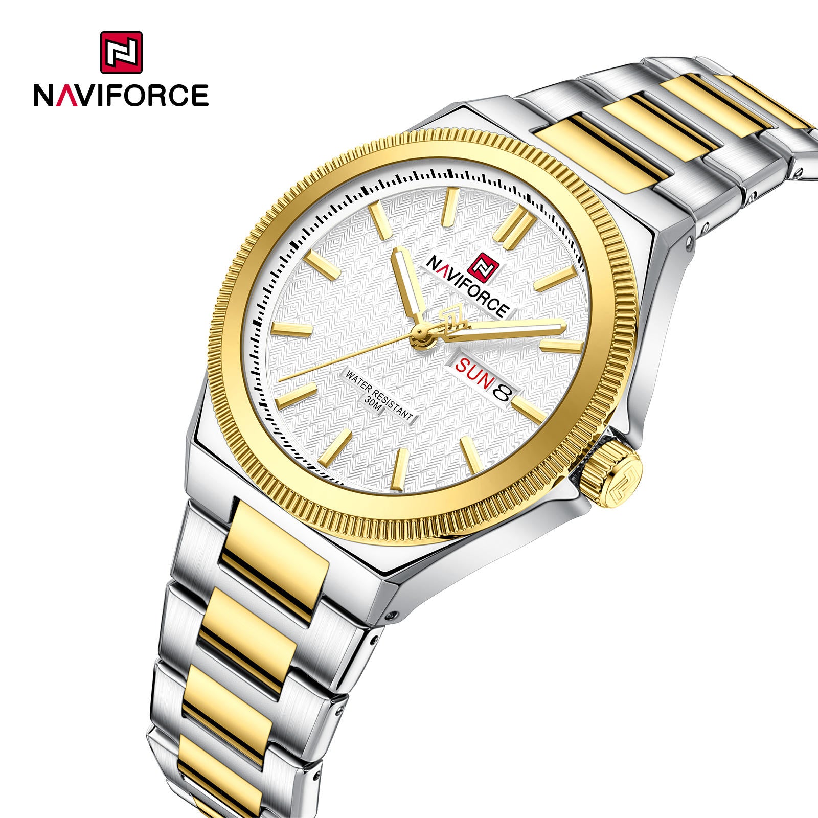 NaviForce NF9285 blanco / dorado, vista lateral