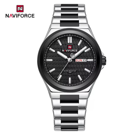 NaviForce NF9285 negro / acero, vista frontal
