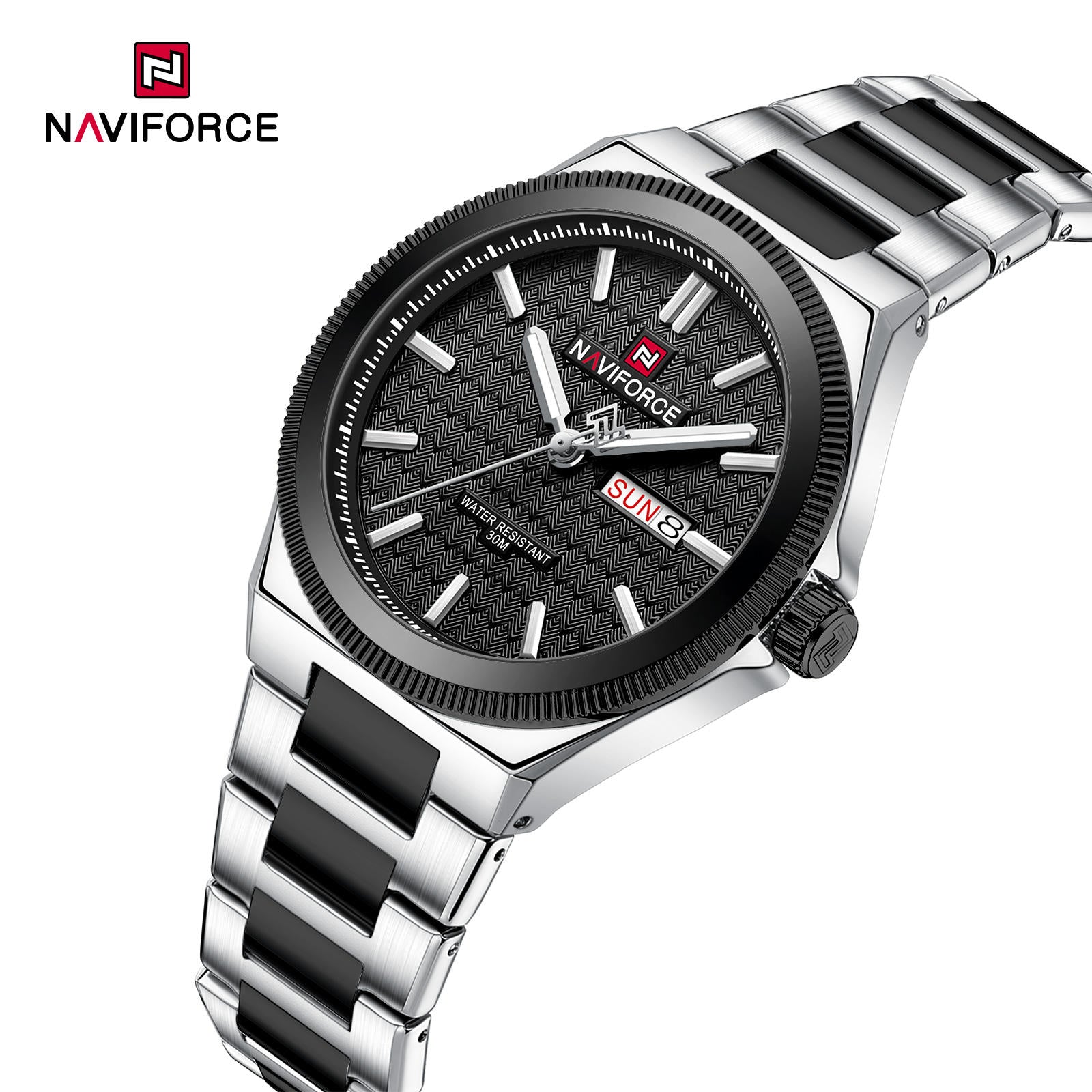 NaviForce NF9285 negro / acero, vista lateral